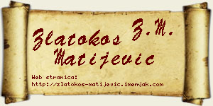 Zlatokos Matijević vizit kartica